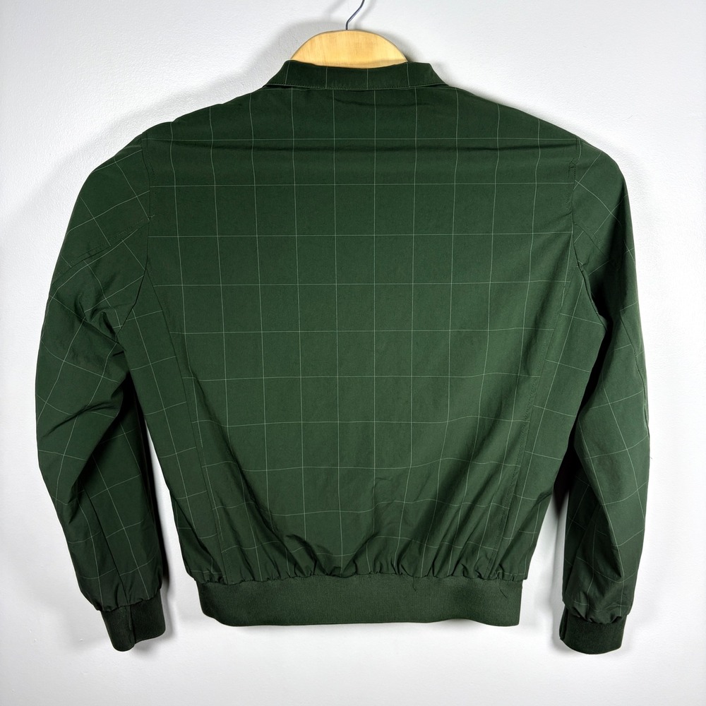 Dan John Mens Green Windowpane Grid Full Zip Bomber Jacket Size Large - Picture 3 of 5